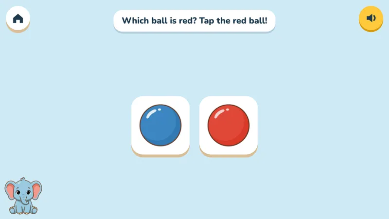 Pelajaran warna di Wonderwhy: Which ball is red? Tap the red ball!